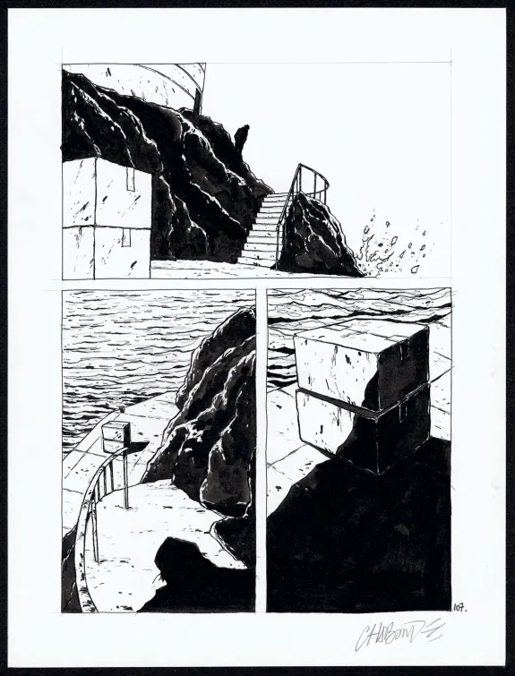 Planche noir et blanc, Tout seul, Christophe Chabouté