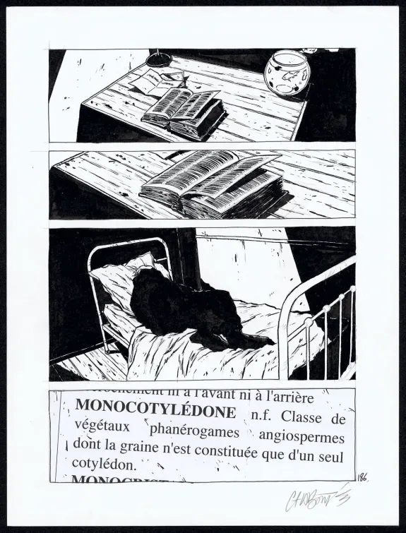 Black and white original page, Tout seul, Christophe Chabouté