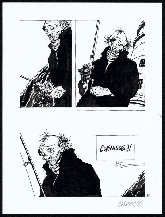 Black and white original page, Tout seul, Christophe Chabouté