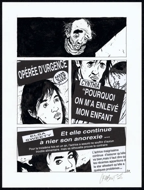 Black and white original page, Tout seul, Christophe Chabouté
