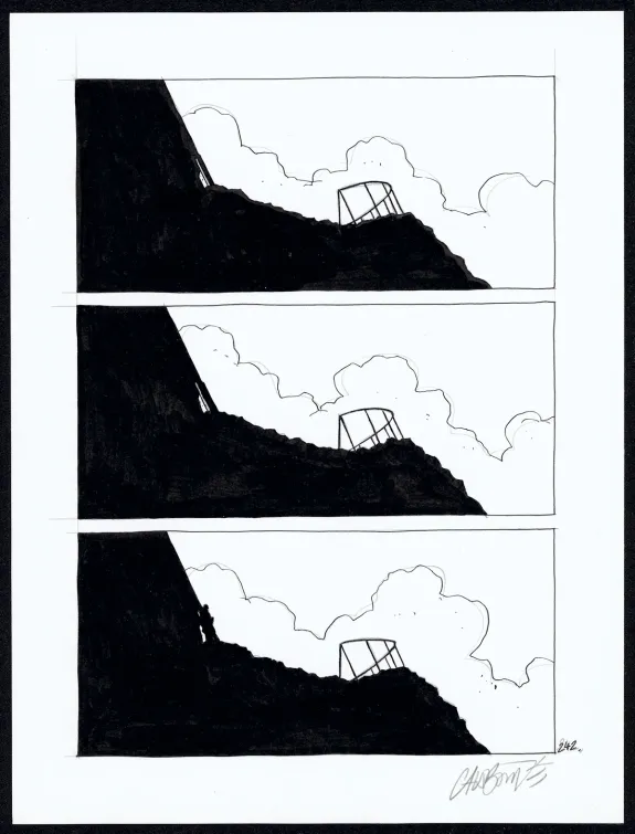 Planche noir et blanc, Tout seul, Christophe Chabouté