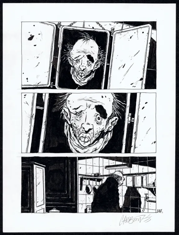 Black and white original page, Tout seul, Christophe Chabouté