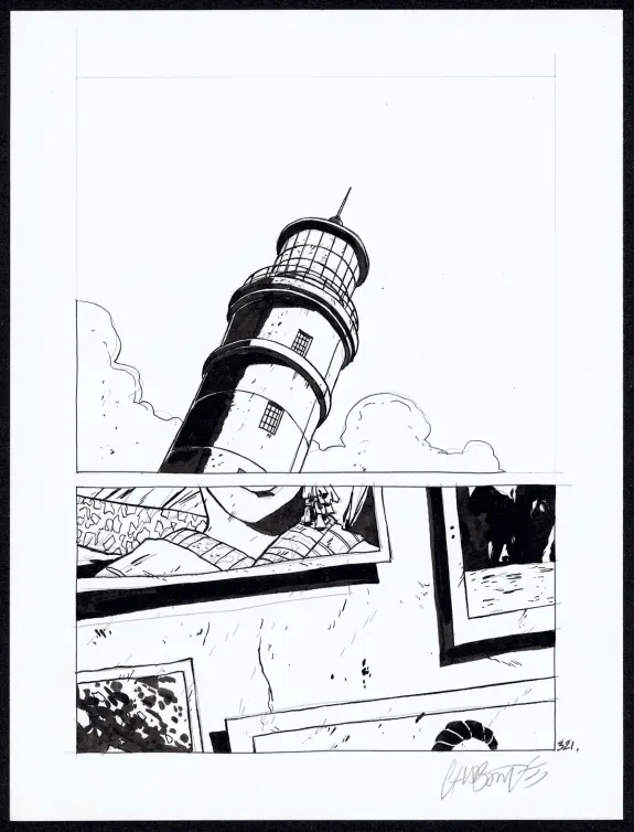Black and white original page, Tout seul, Christophe Chabouté