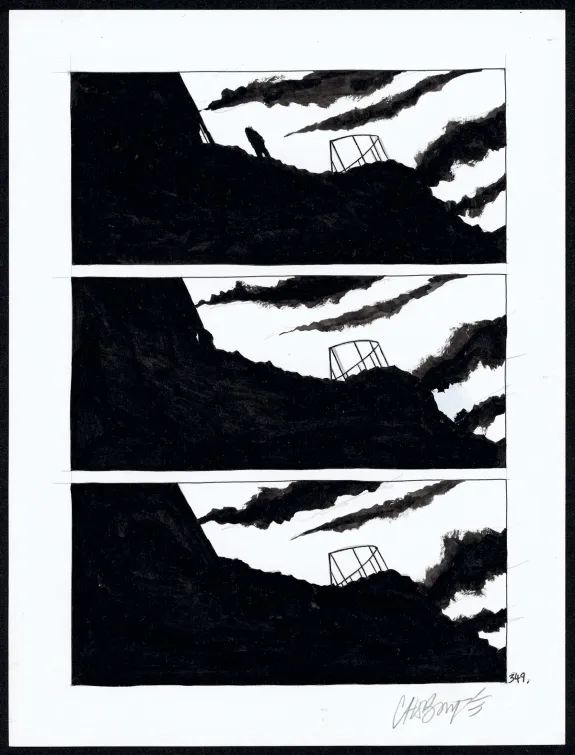 Black and white original page, Tout seul, Christophe Chabouté