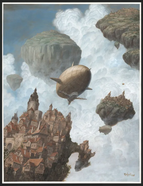 Colored illustration, La Passe-miroir, Julien Delval