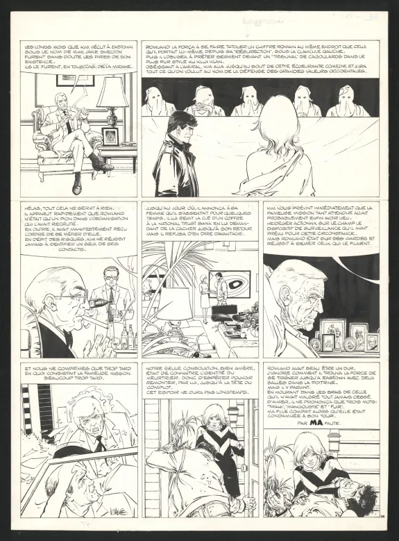 Planche noir et blanc, XIII, SPADS (T.4), William Vance