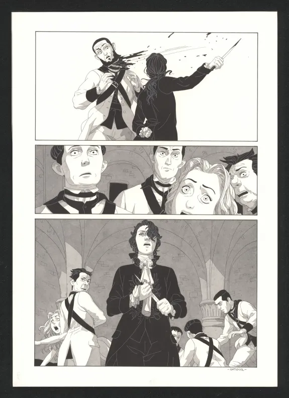 Planche noir et blanc, Les Ogres-Dieux, Le Grand Homme (T.3), Bertrand Gatignol