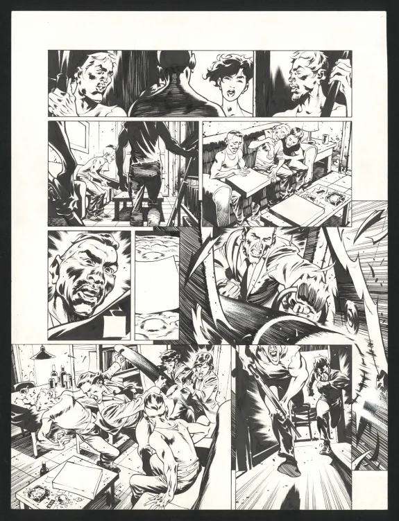 Planche noir et blanc, Jazz Maynard, Live in Barcelona (T.7),  Roger