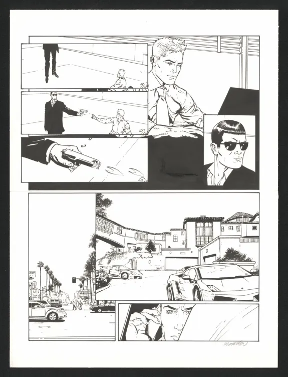 Planche noir et blanc, I.R.$., Larry's paradise (T.17), Bernard Vrancken