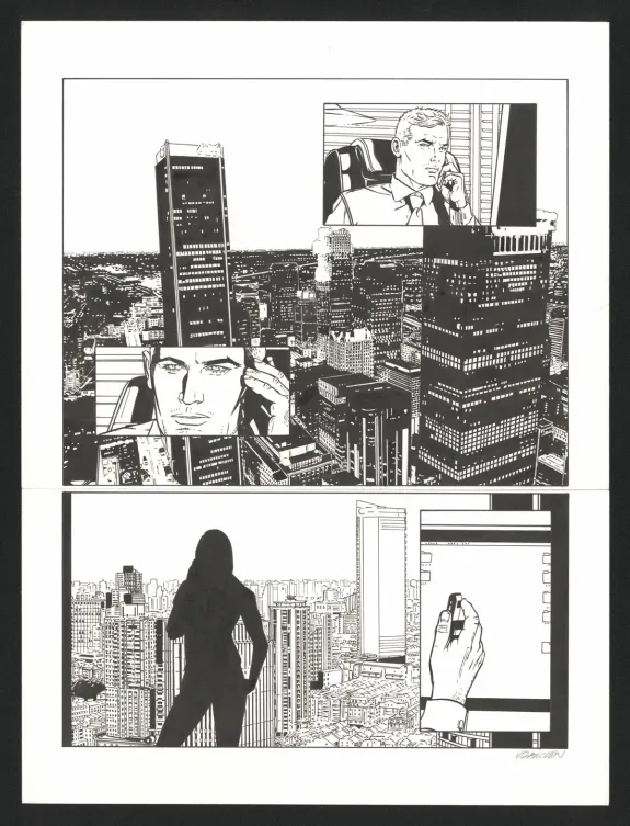 Planche noir et blanc, I.R.$., Larry's paradise (T.17), Bernard Vrancken