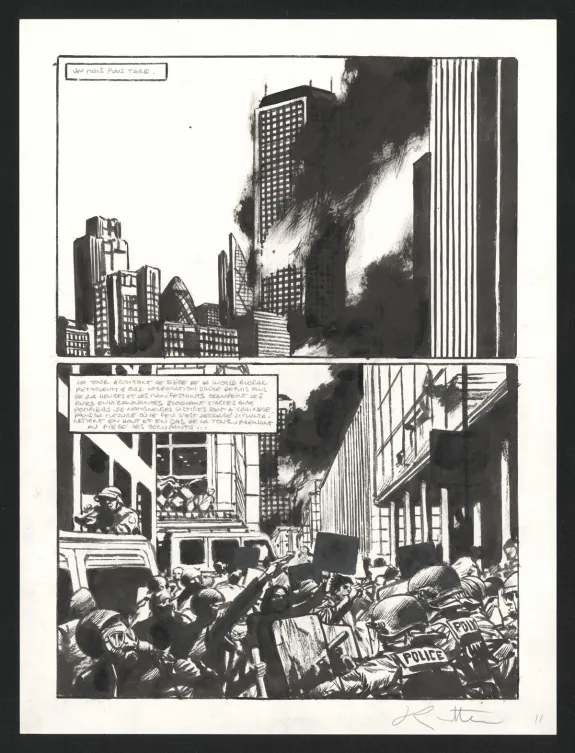 Planche noir et blanc, Le Transperceneige - Snowpiercer, Extinctions acte 1 (T.5), Jean-Marc Rochette