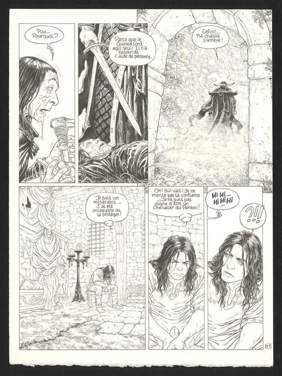 Planche noir et blanc, Complainte des Landes Perdues, La Fée Sanctus (T.7), Philippe Delaby
