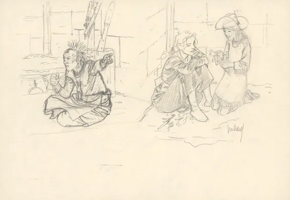 Sketch, Plume aux Vents, L'Oiseau-Tonnerre (T.2), André Juillard