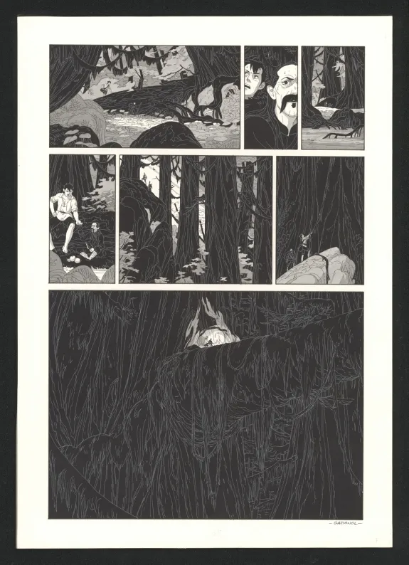 Black and white original page, Les Ogres-Dieux, Le Grand Homme (T.3), Bertrand Gatignol