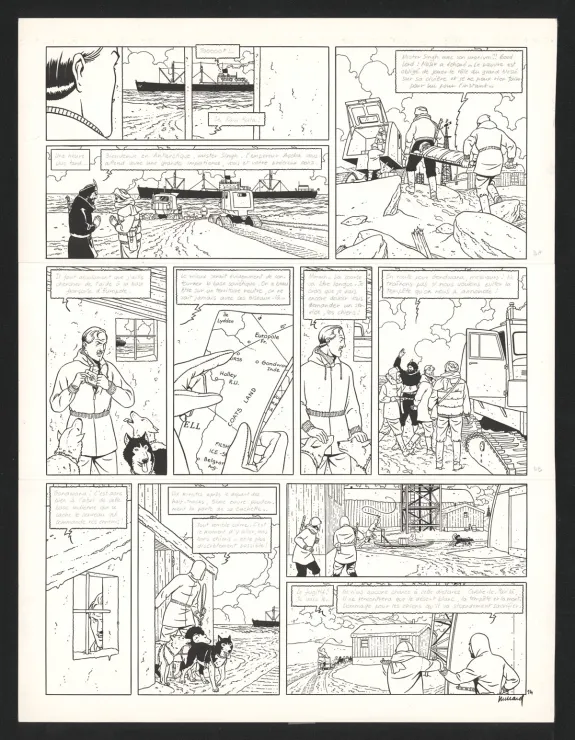 Planche noir et blanc, Blake et Mortimer, Les Sarcophages du 6e continent - Tome 2 (T.17), André Juillard