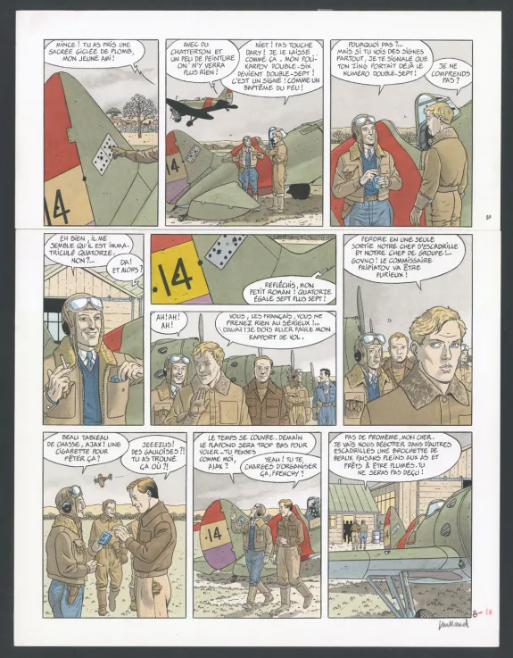 Colored original page, Double 7, André Juillard