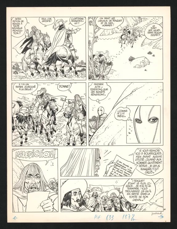 Planche noir et blanc, Masquerouge, Le Rendez-vous de Chantilly  (T.3), André Juillard