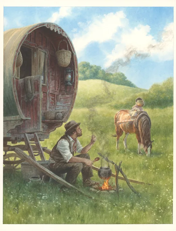 Illustration couleur, The Wind in the Willows / Le Vent dans les Saules, Christopher Dunn