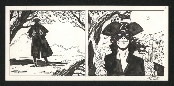 Planche noir et blanc, Dick Turpin, Lele Vianello