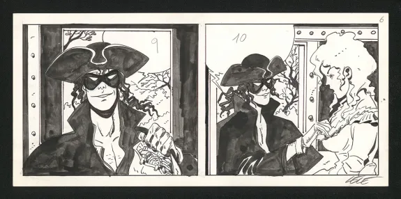 Planche noir et blanc, Dick Turpin, Lele Vianello