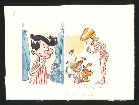 Colored original page, Boule et Bill, Noël indien (T.2), José Luis Munuera