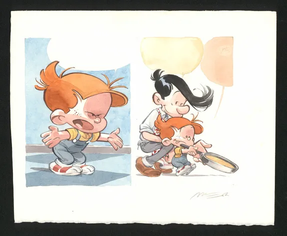 Planche couleur, Boule et Bill, La partie de crêpes  (T.1), José Luis Munuera