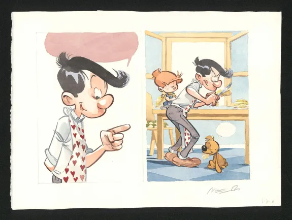 Colored original page, Boule et Bill, La partie de crêpes  (T.1), José Luis Munuera