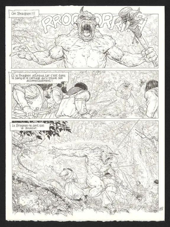Planche noir et blanc, Complainte des Landes Perdues, La Fée Sanctus (T.7), Philippe Delaby