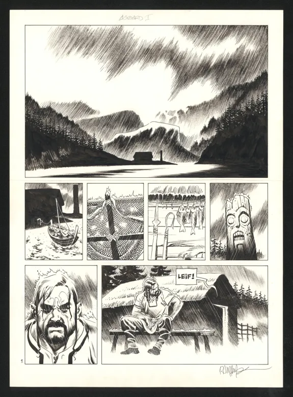 Planche noir et blanc, Asgard, Pied-de-fer (T.1), Ralph Meyer
