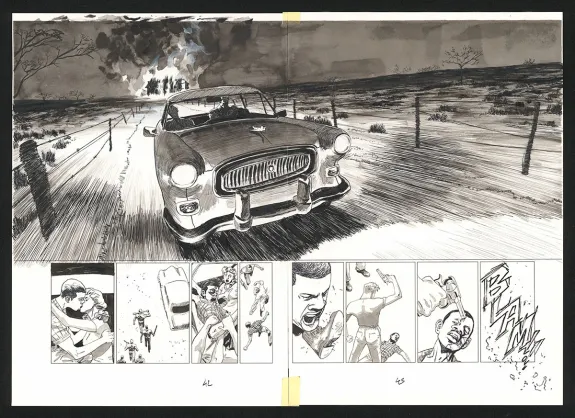 Black and white original page, J'irai cracher sur vos tombes , Rey Macutay