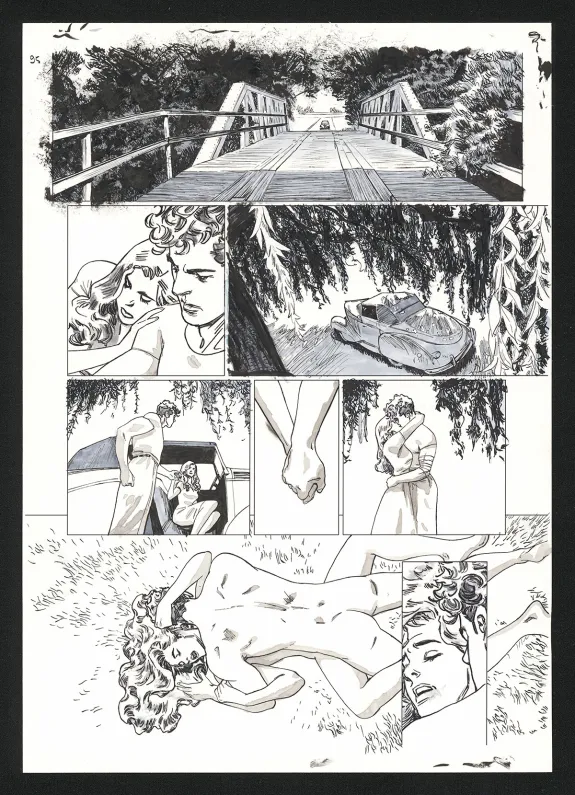 Black and white original page, J'irai cracher sur vos tombes , Rey Macutay
