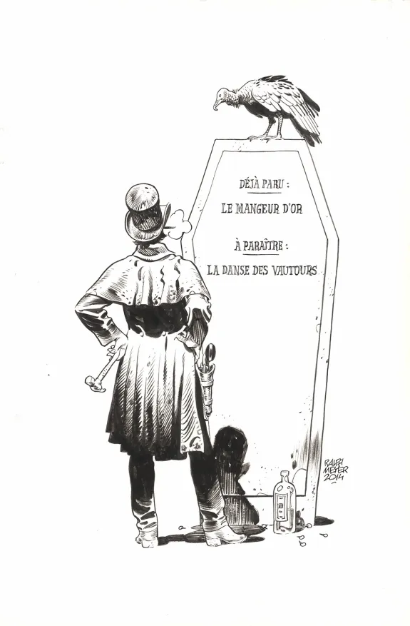 Illustration noir et blanc, Undertaker, Ralph Meyer