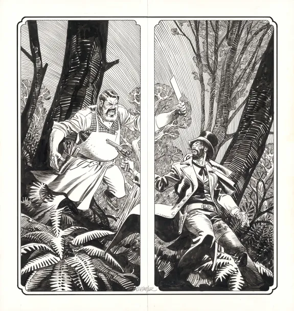 Illustration noir et blanc, Undertaker, Ralph Meyer
