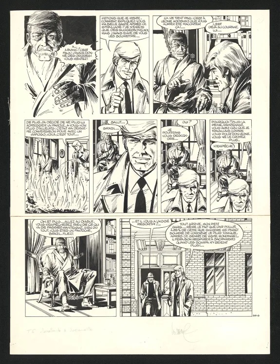 Planche noir et blanc, Bruno Brazil, Sarabande à Sacramento (T.6), William Vance