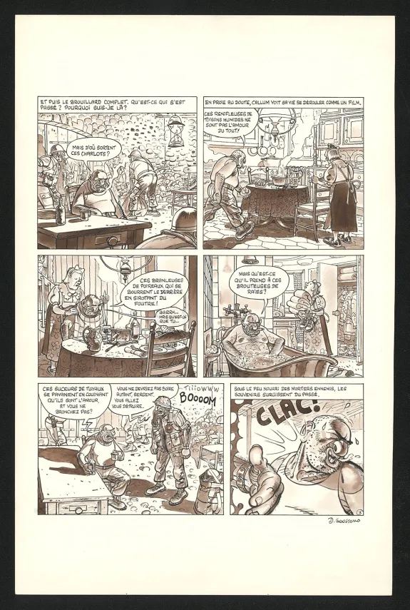 Planche noir et blanc, Georges et Louis romanciers, La fin du monde (T.3), Daniel Goossens
