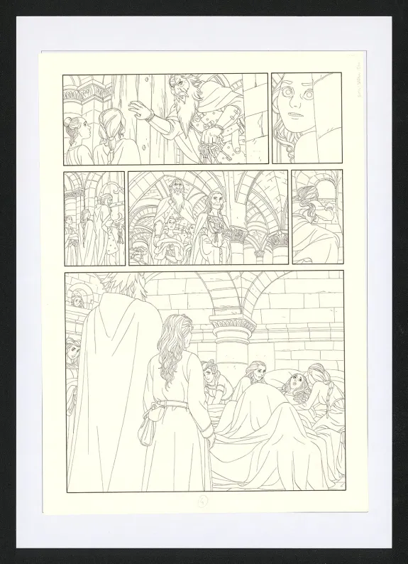 Black and white original page, Les Ogres-Dieux, La Première née (T.4), Bertrand Gatignol