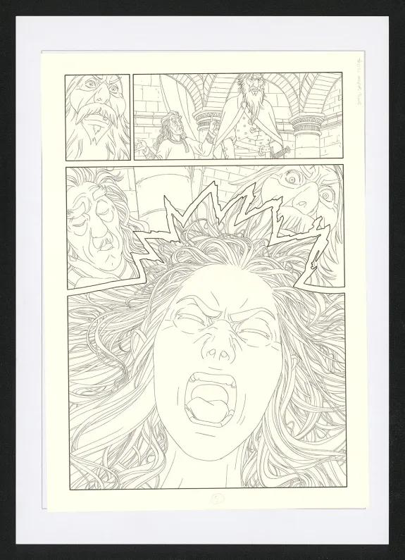 Black and white original page, Les Ogres-Dieux, La Première née (T.4), Bertrand Gatignol