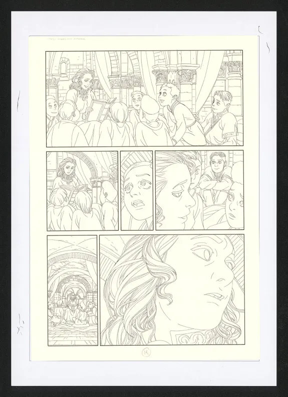 Black and white original page, Les Ogres-Dieux, La Première née (T.4), Bertrand Gatignol