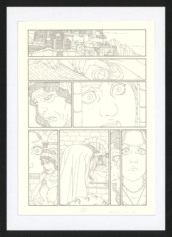 Black and white original page, Les Ogres-Dieux, La Première née (T.4), Bertrand Gatignol