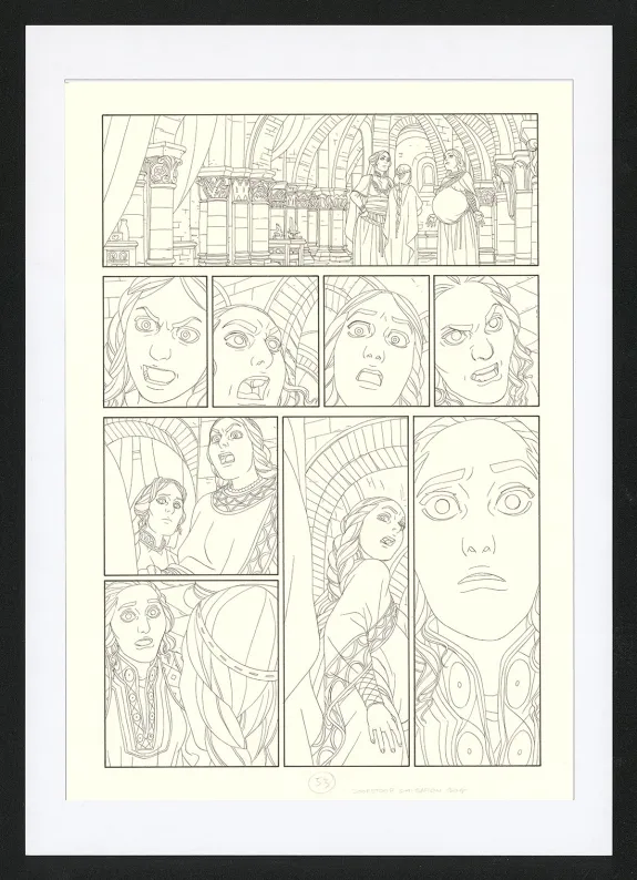 Black and white original page, Les Ogres-Dieux, La Première née (T.4), Bertrand Gatignol