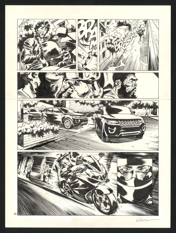 Planche noir et blanc, Jazz Maynard, Trois corbeaux (T.6),  Roger