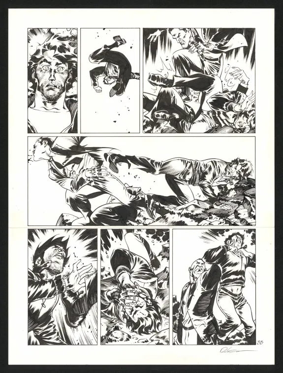 Planche noir et blanc, Jazz Maynard, Trois corbeaux (T.6),  Roger