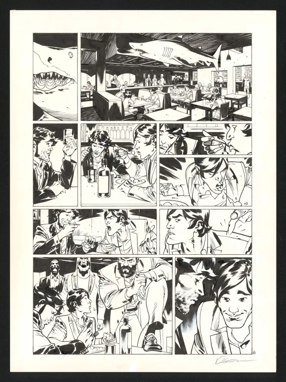 Planche noir et blanc, Jazz Maynard, Blood, Jazz and tears (T.5),  Roger