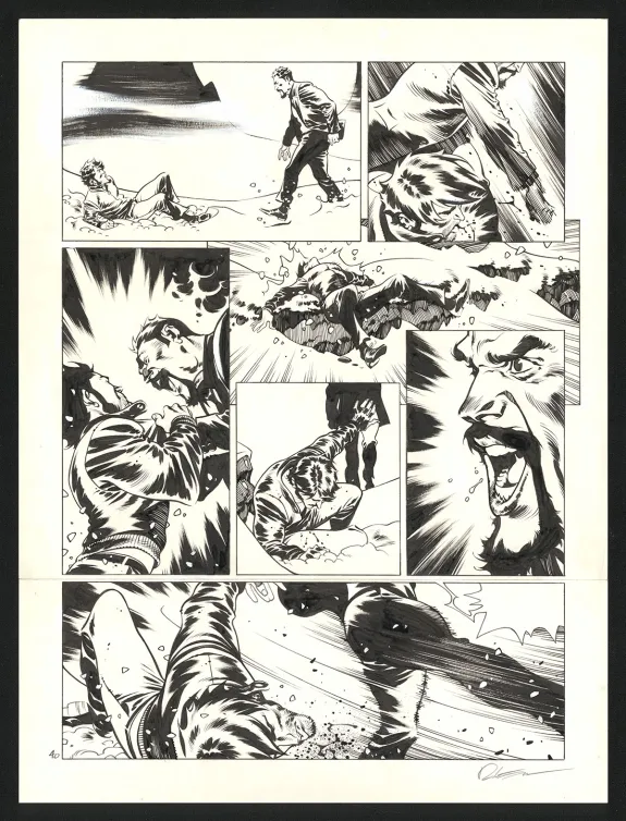Planche noir et blanc, Jazz Maynard, Trois corbeaux (T.6),  Roger