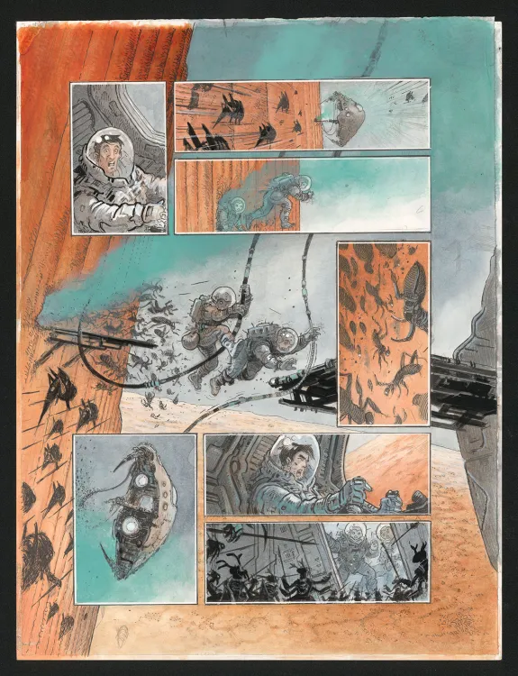 Planche couleur, Orbital, Implosion (T.7), Serge Pellé