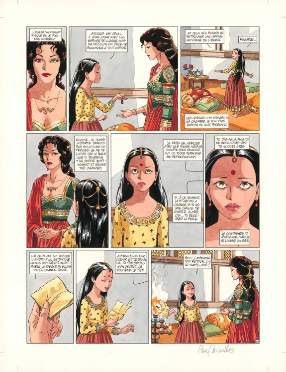 Colored original page, Djinn, Un Honneur retrouvé (T.12), Ana Miralles
