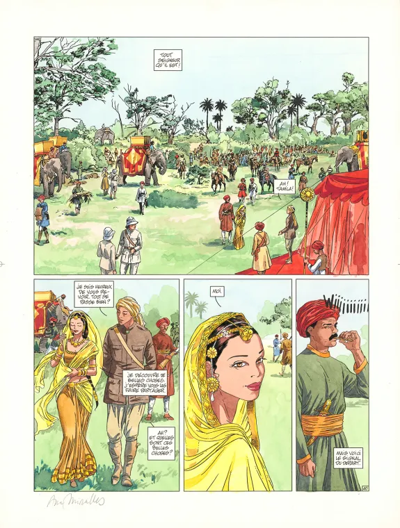 Colored original page, Djinn, Le Pavillon des plaisirs  (T.10), Ana Miralles
