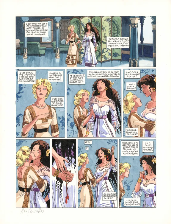 Colored original page, Djinn, Le Pavillon des plaisirs  (T.10), Ana Miralles