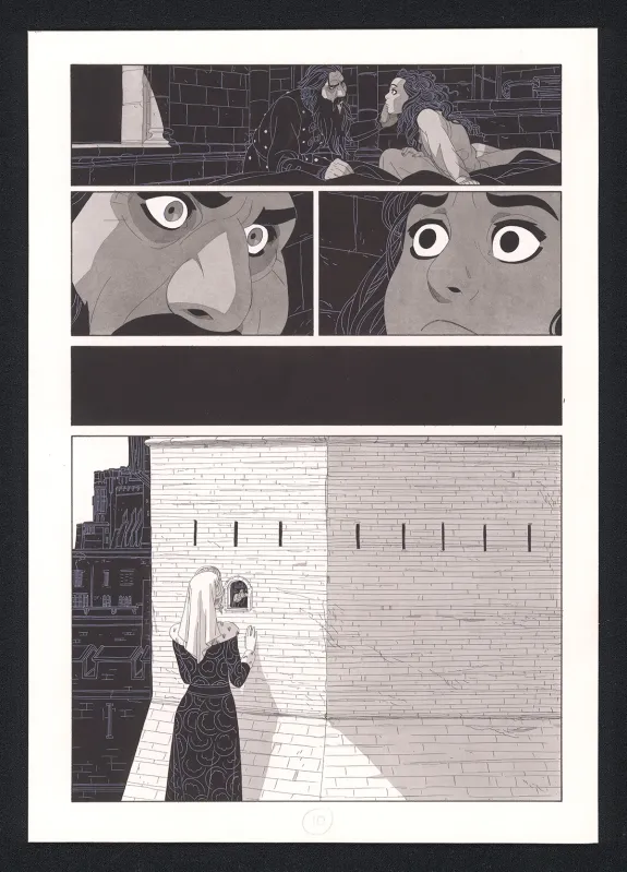 Black and white original page, Les Ogres-Dieux, La Première née (T.4), Bertrand Gatignol