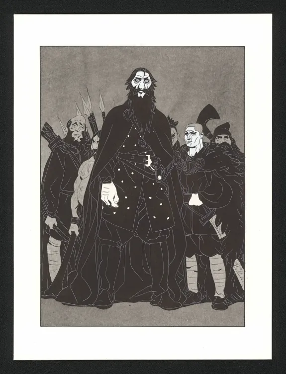 Illustration noir et blanc, Les Ogres-Dieux, La Première née (T.4), Bertrand Gatignol